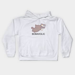 Quarantine With A Bobaholic Kitty! Kids Hoodie